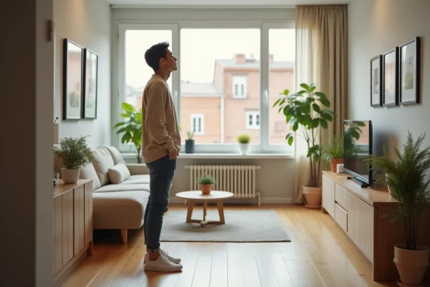 Jeune étudiante à Lyon dans un appartement lumineux