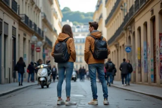 Deux étudiants dans le 9e arrondissement de Paris