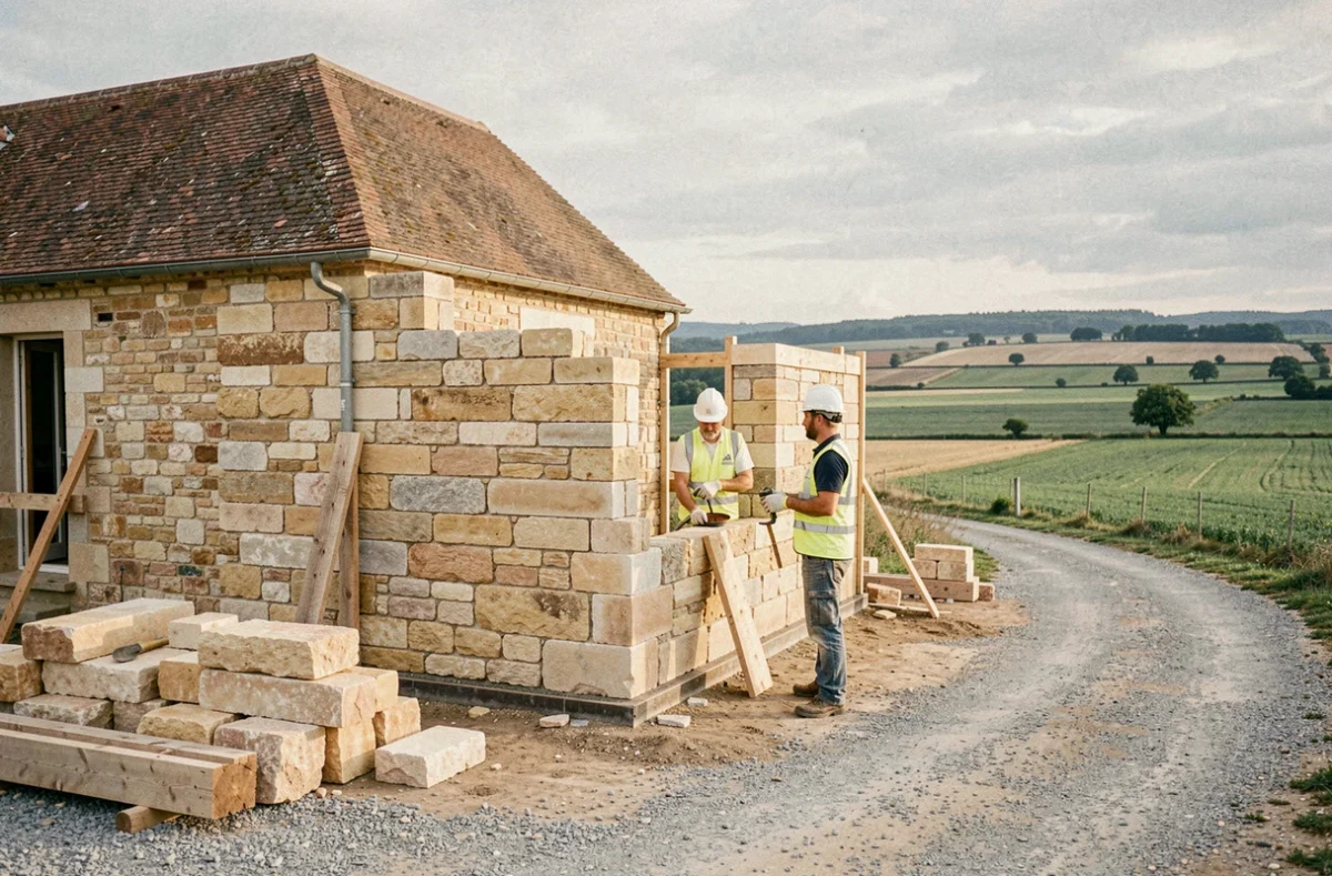 Maisons Tradi-Pierre : construction d'une maison en pierre traditionnelle en milieu rural en Eure-et-Loir